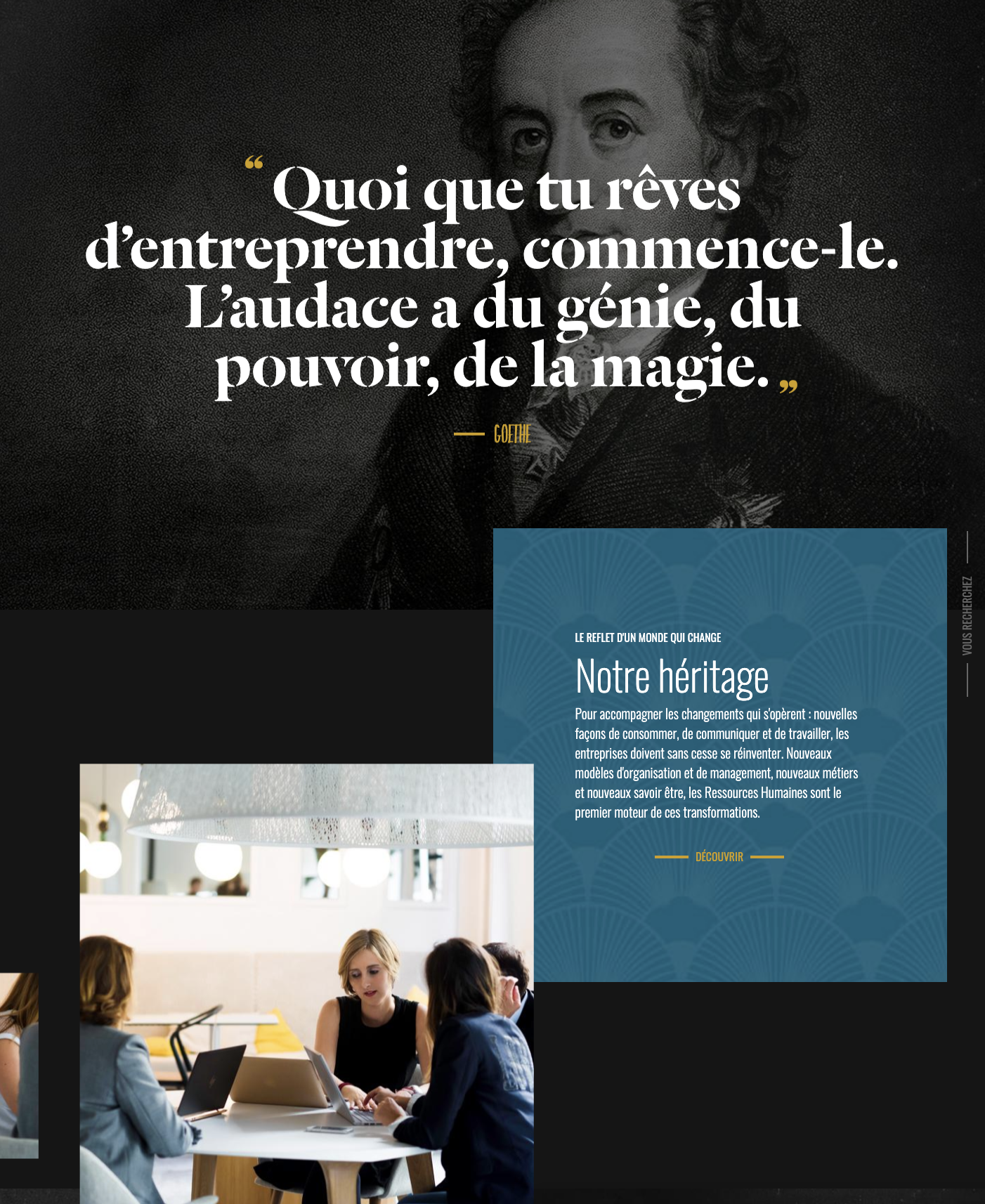 Recruitment platform front page screeshot