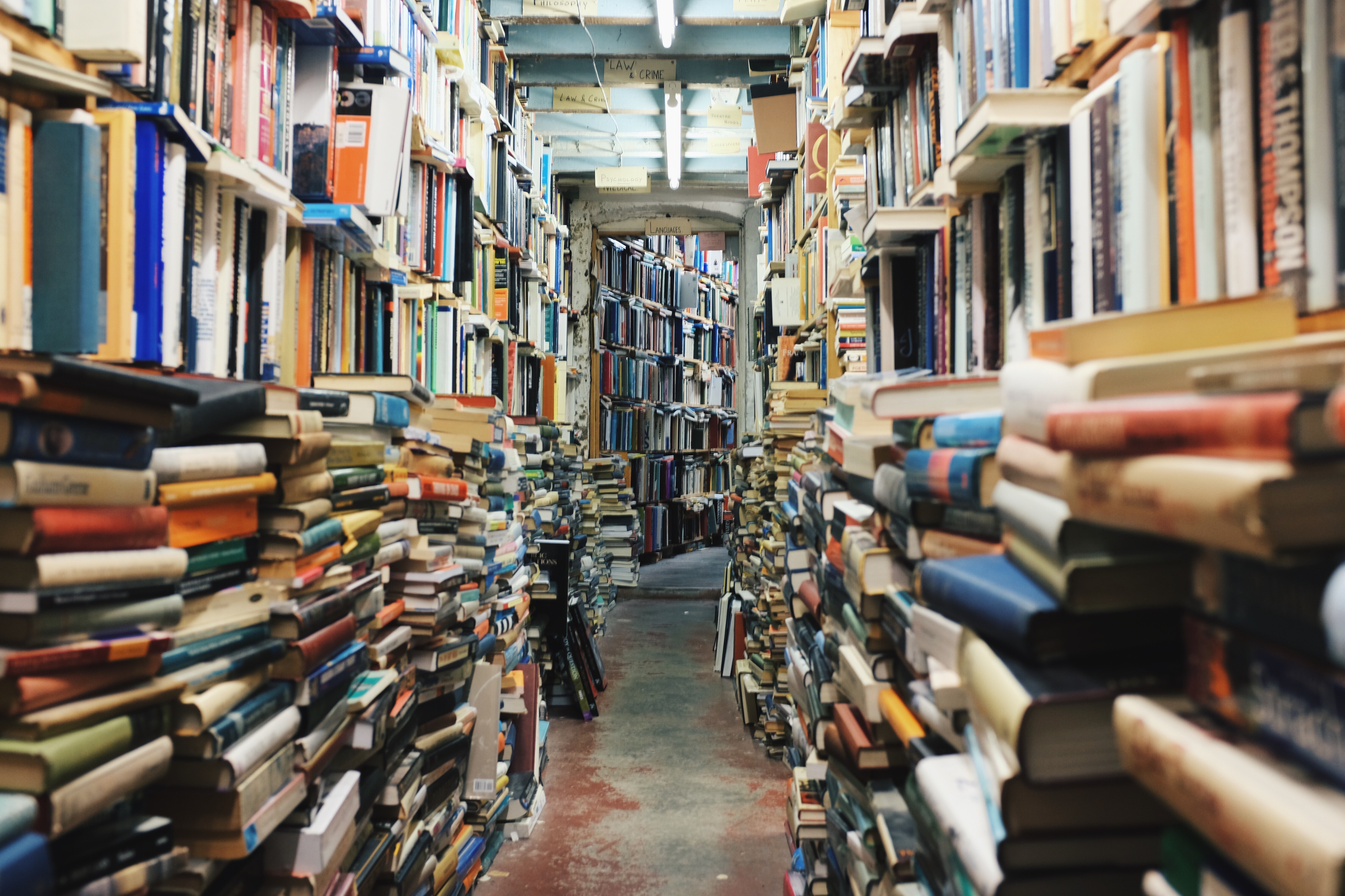 Feature creep illustrate with a messy library picture